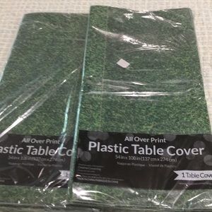 Grass Look 4 Pack Plastic Table Cover NEW Size 54x108” All Over Grassy Fun Print
